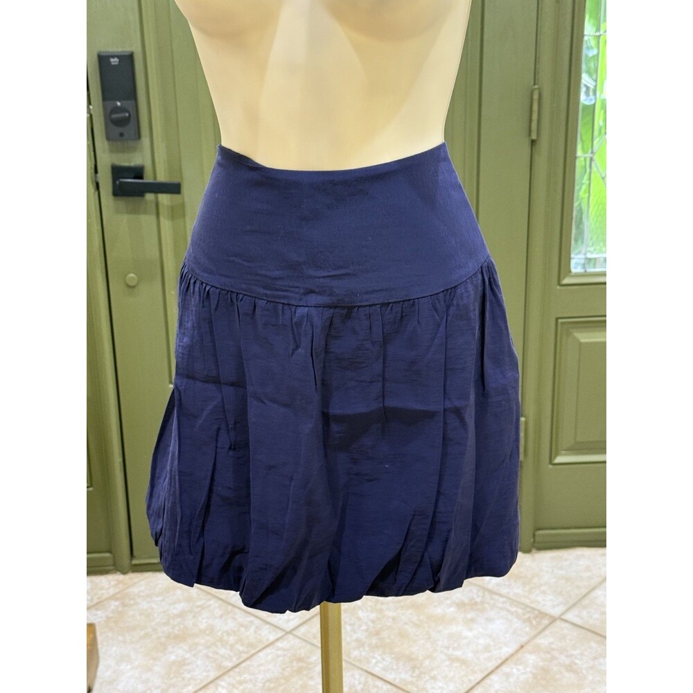 A New Day Navy Blue Bubble Skirt Pleated Women's Size 8 M Medium NWT